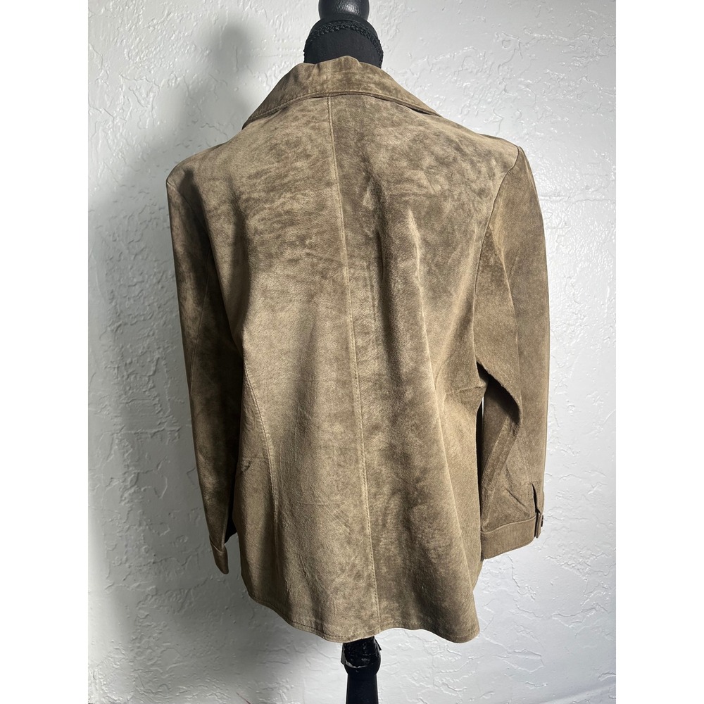 Monterey Bay Olive Suede Button-Front Jacket - Picture 3 of 7